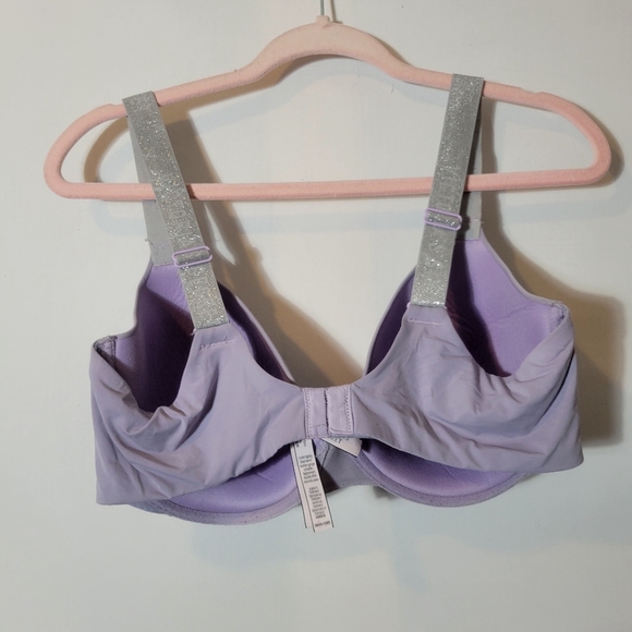 Victoria's Secret 38DD Lavender Bra with Silver Glitter Straps - Picture 2 of 4